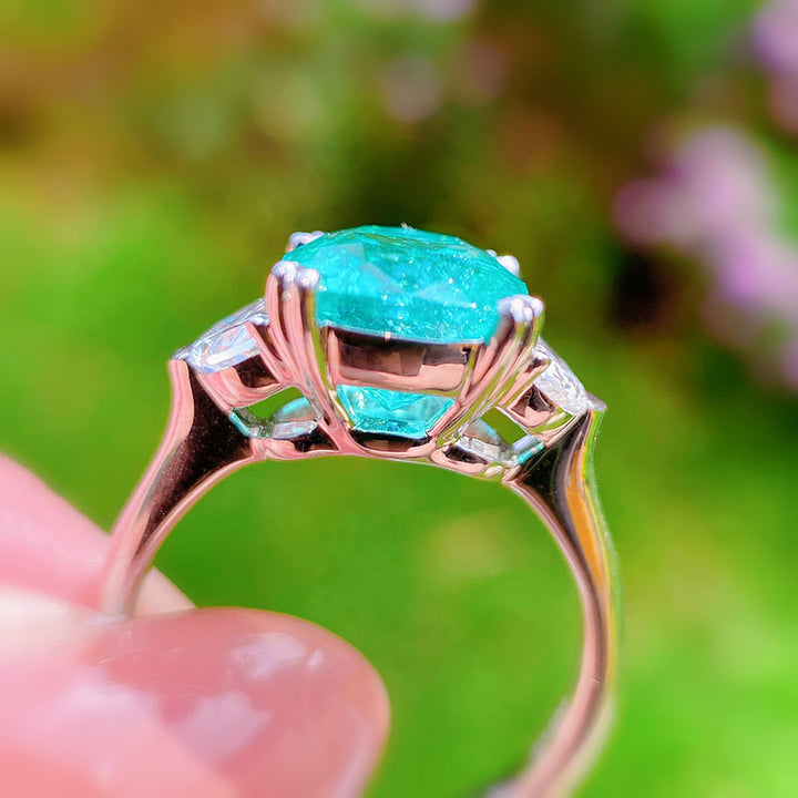 Olivenorma Large Square Paraiba Tourmaline Adjustable Ring - image 7