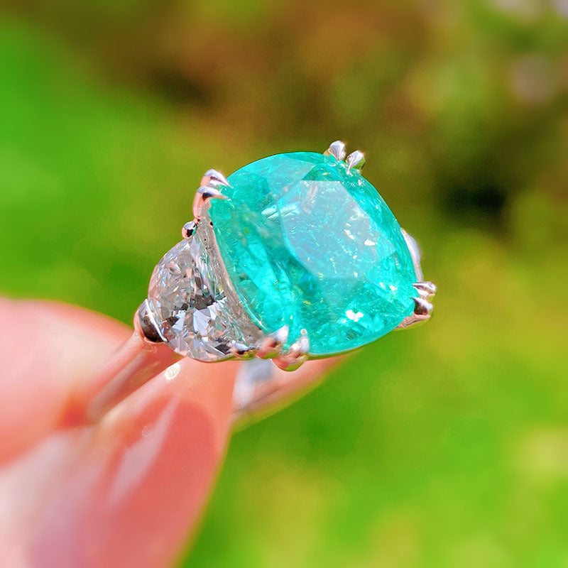 Olivenorma Large Square Paraiba Tourmaline Adjustable Ring - image 6