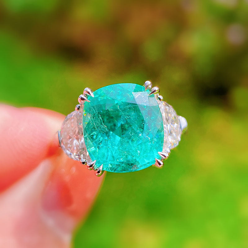 Olivenorma Large Square Paraiba Tourmaline Adjustable Ring - Paraiba Tourmaline - image 1