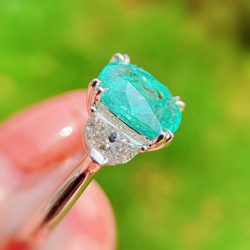 Olivenorma Large Square Paraiba Tourmaline Adjustable Ring - image 8