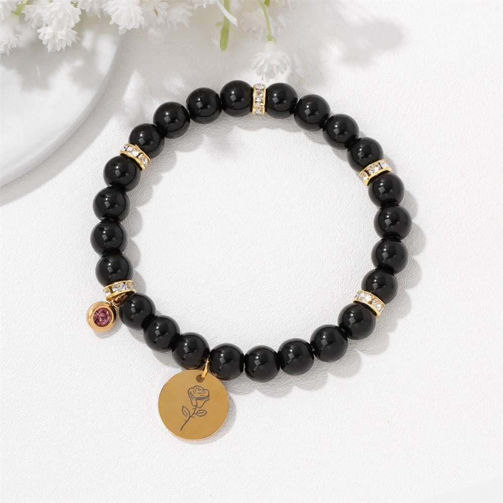 Olivenorma 8mm Natural Stone Magnet Beaded Bracelet