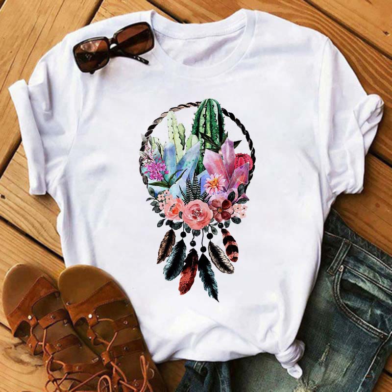 Olivenorma Cotton Dreamcatcher Printed T-Shirt