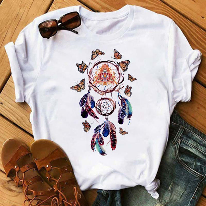Olivenorma Cotton Dreamcatcher Printed T-Shirt