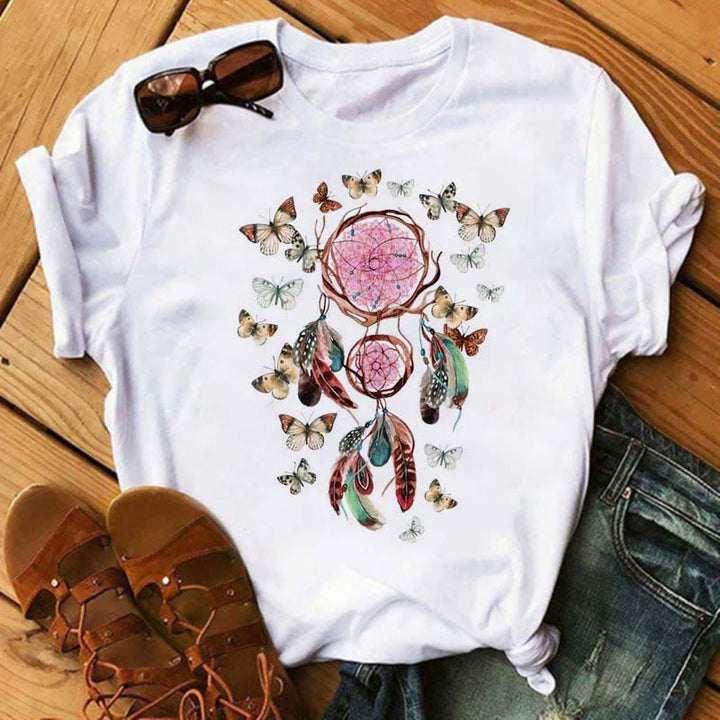 Olivenorma Cotton Dreamcatcher Printed T-Shirt