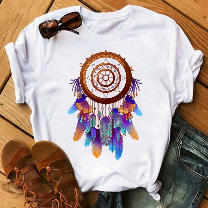 Olivenorma Cotton Dreamcatcher Printed T-Shirt