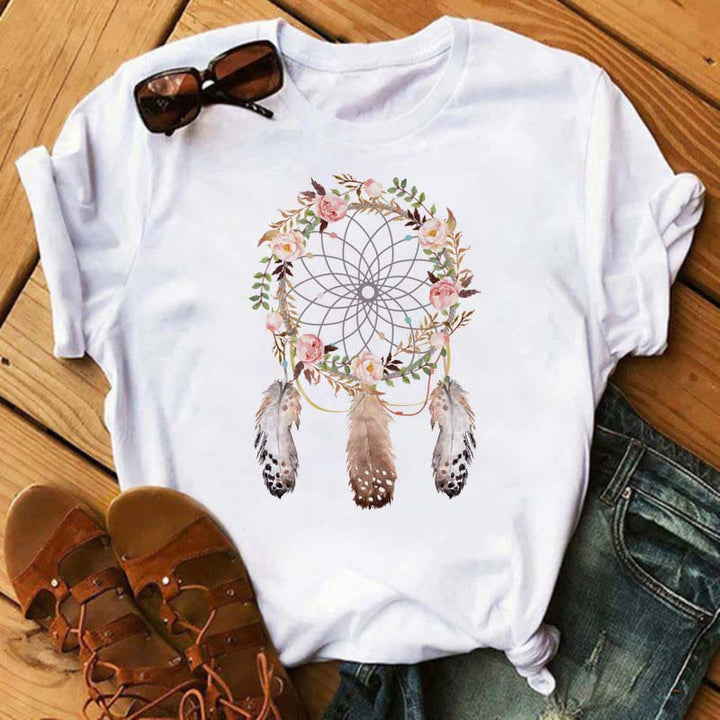 Olivenorma Cotton Dreamcatcher Printed T-Shirt