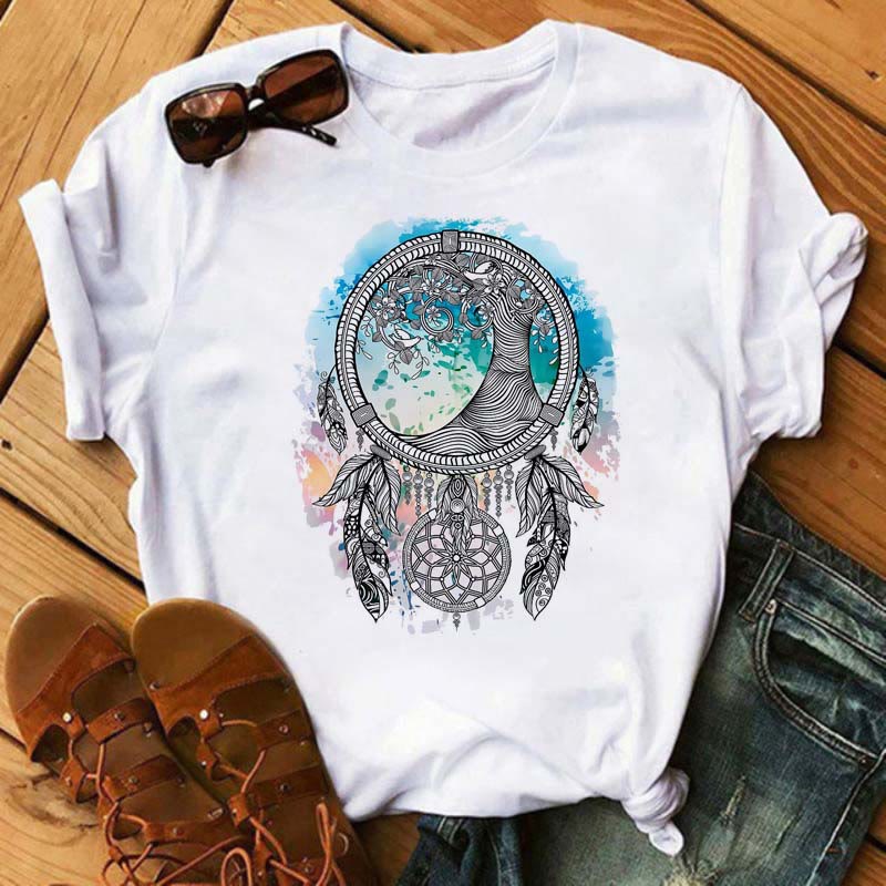 Olivenorma Cotton Dreamcatcher Printed T-Shirt