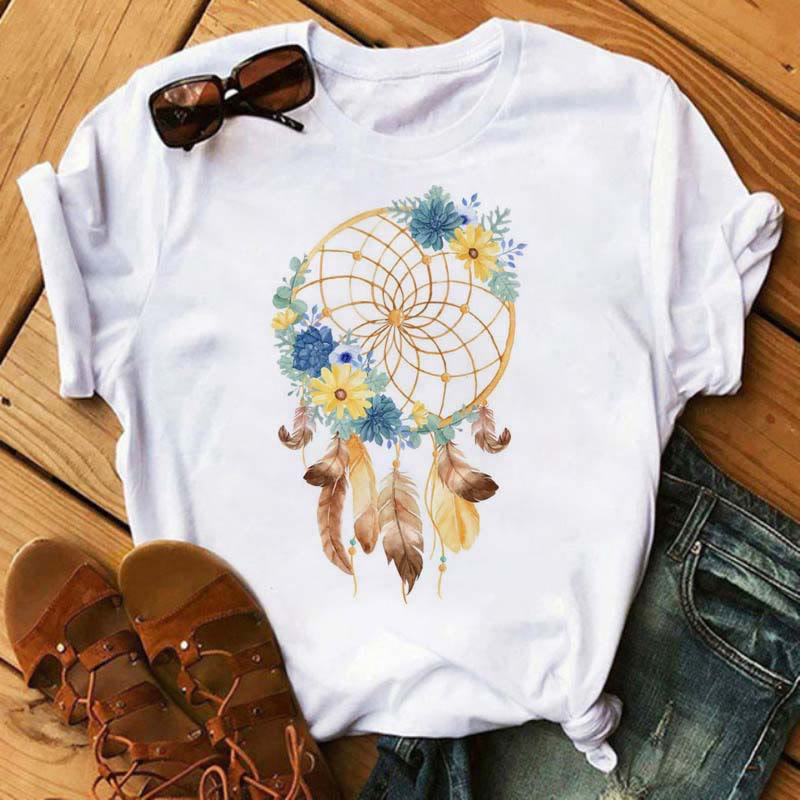 Olivenorma Cotton Dreamcatcher Printed T-Shirt