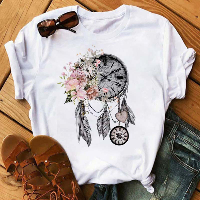 Olivenorma Cotton Dreamcatcher Tree Of Life Printed T-Shirt