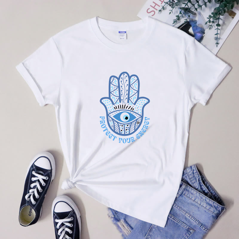 Olivenorma Protection Evil Eye Hamsa Printed T-Shirt