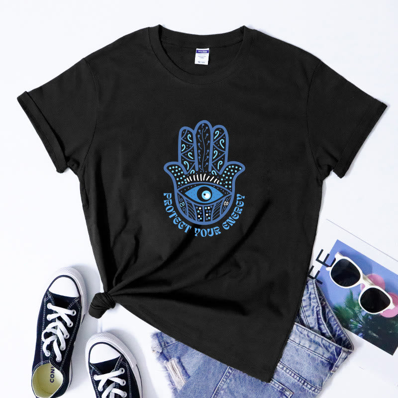 Olivenorma Protection Evil Eye Hamsa Printed T-Shirt