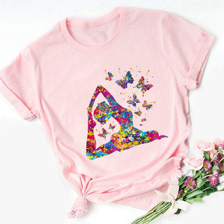 Olivenorma Colorful Buddha Meditation Yoga Printed T-Shirt