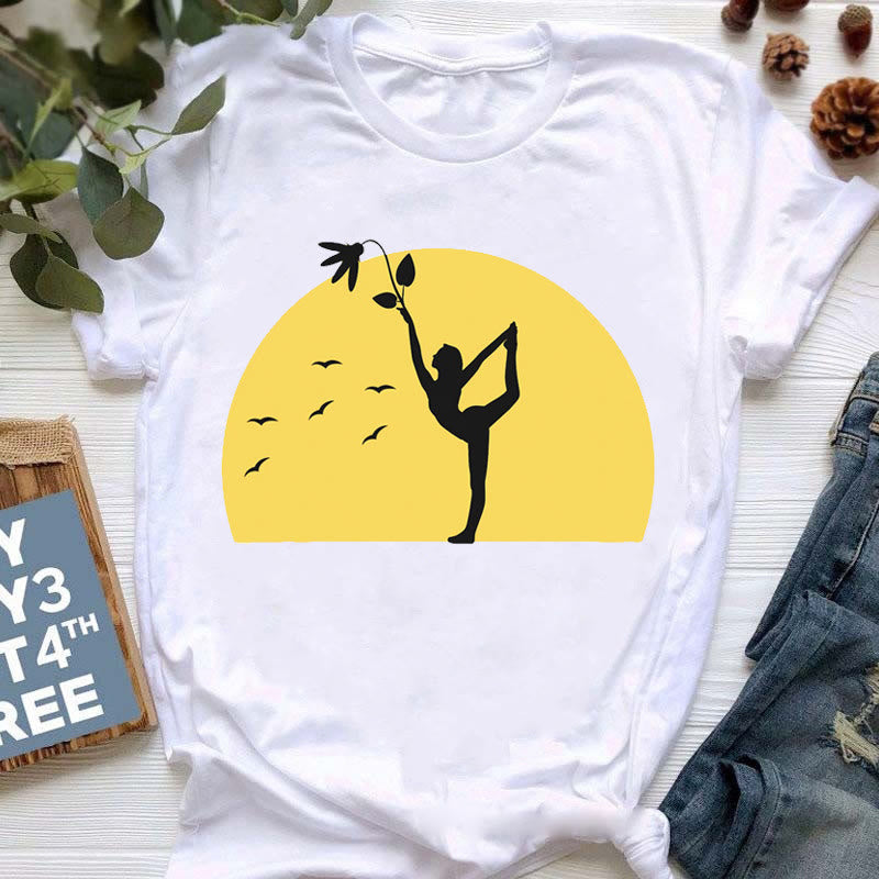 Olivenorma Buddha Yoga Meditation Top Colorful Printed T-Shirt