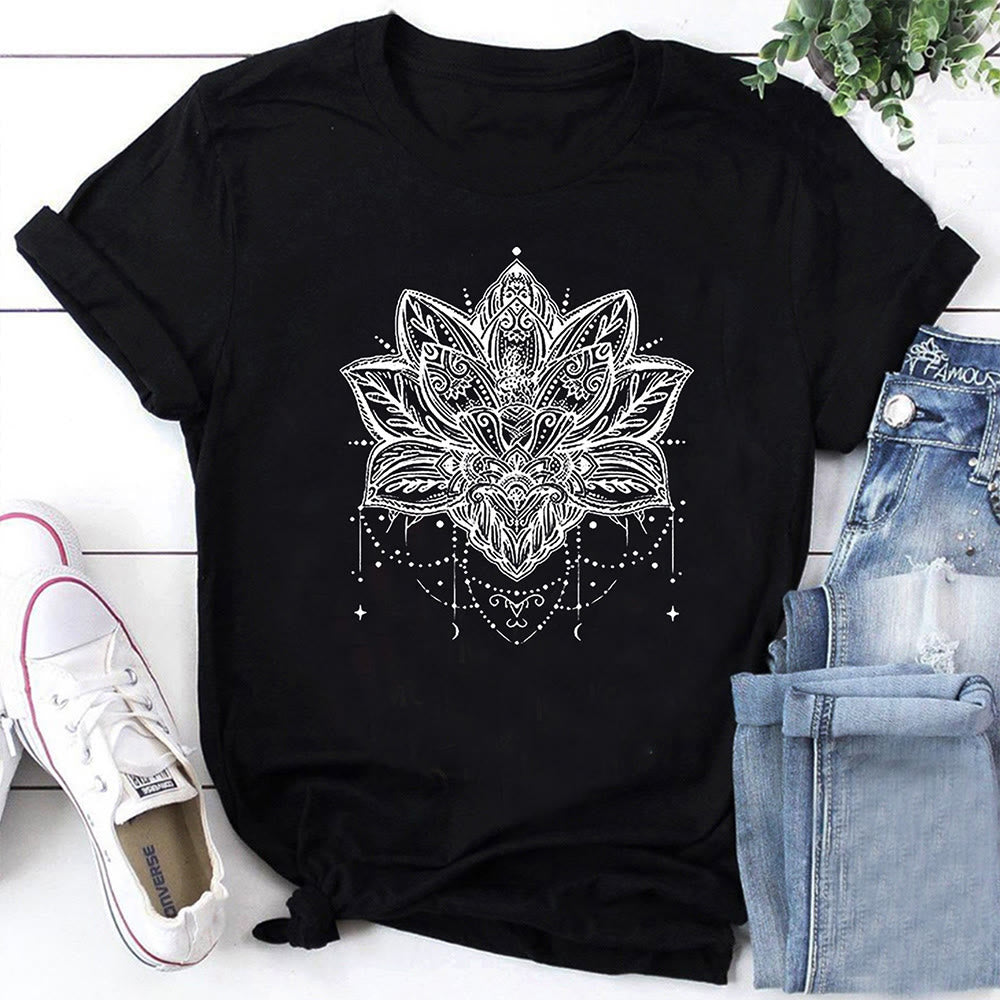 Olivenorma Women Lotus Fashion Breathable Short Sleeved T-Shirt