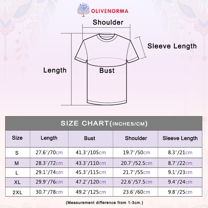 Olivenorma Cotton Moon Black Cat Lotus Printed T-Shirt