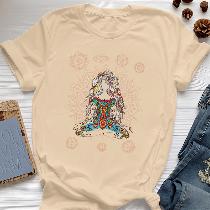 Olivenorma Meditating Goddess Cotton T-Shirt
