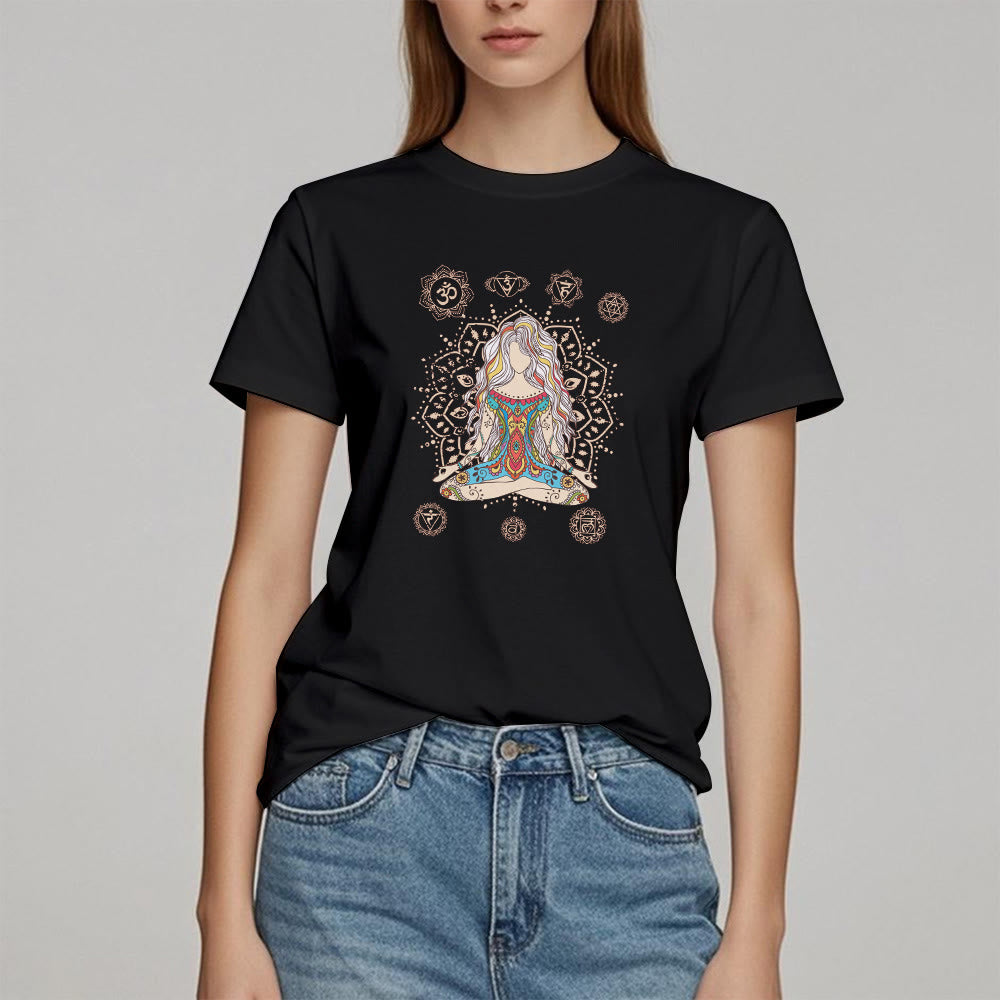 Olivenorma Meditating Goddess Cotton T-Shirt