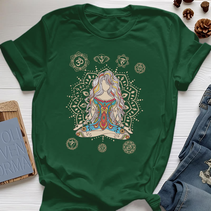 Olivenorma Meditating Goddess Cotton T-Shirt