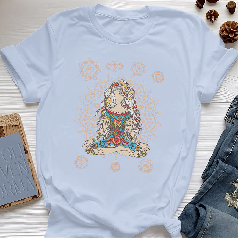 Olivenorma Meditating Goddess Cotton T-Shirt