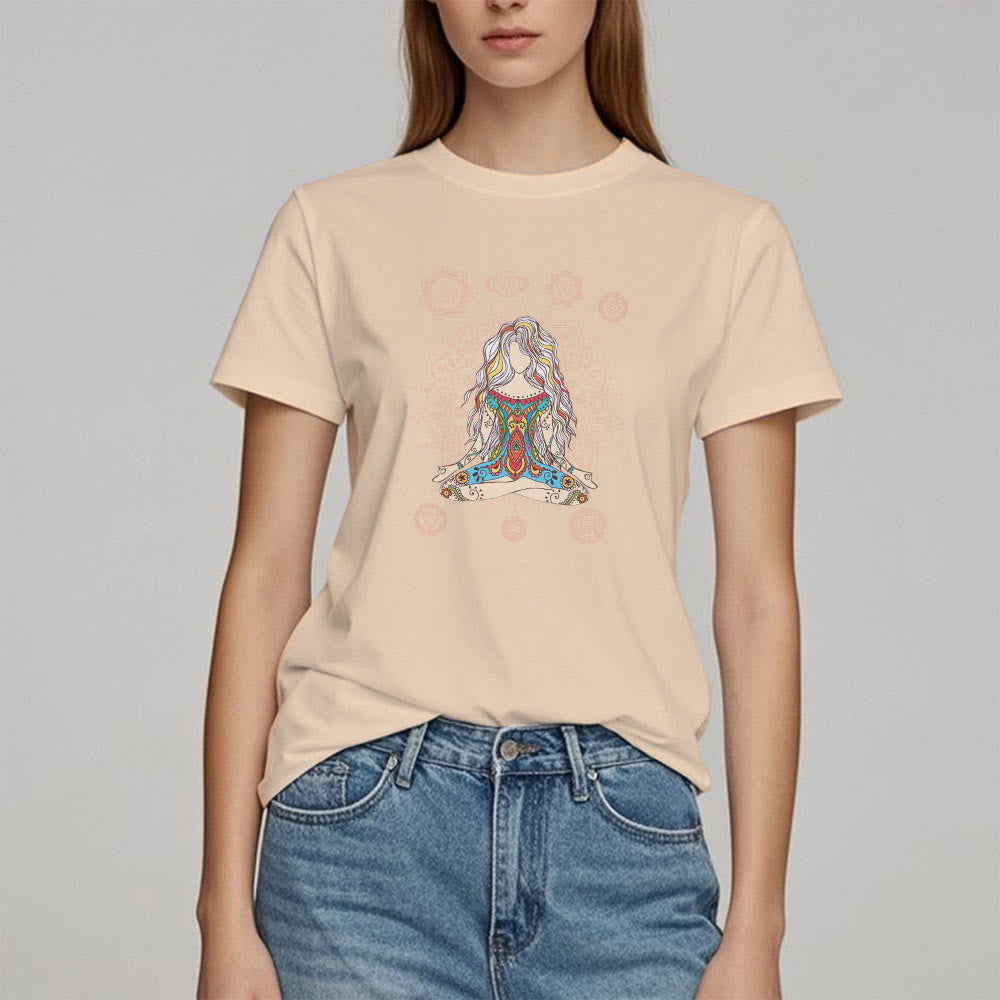 Olivenorma Meditating Goddess Cotton T-Shirt
