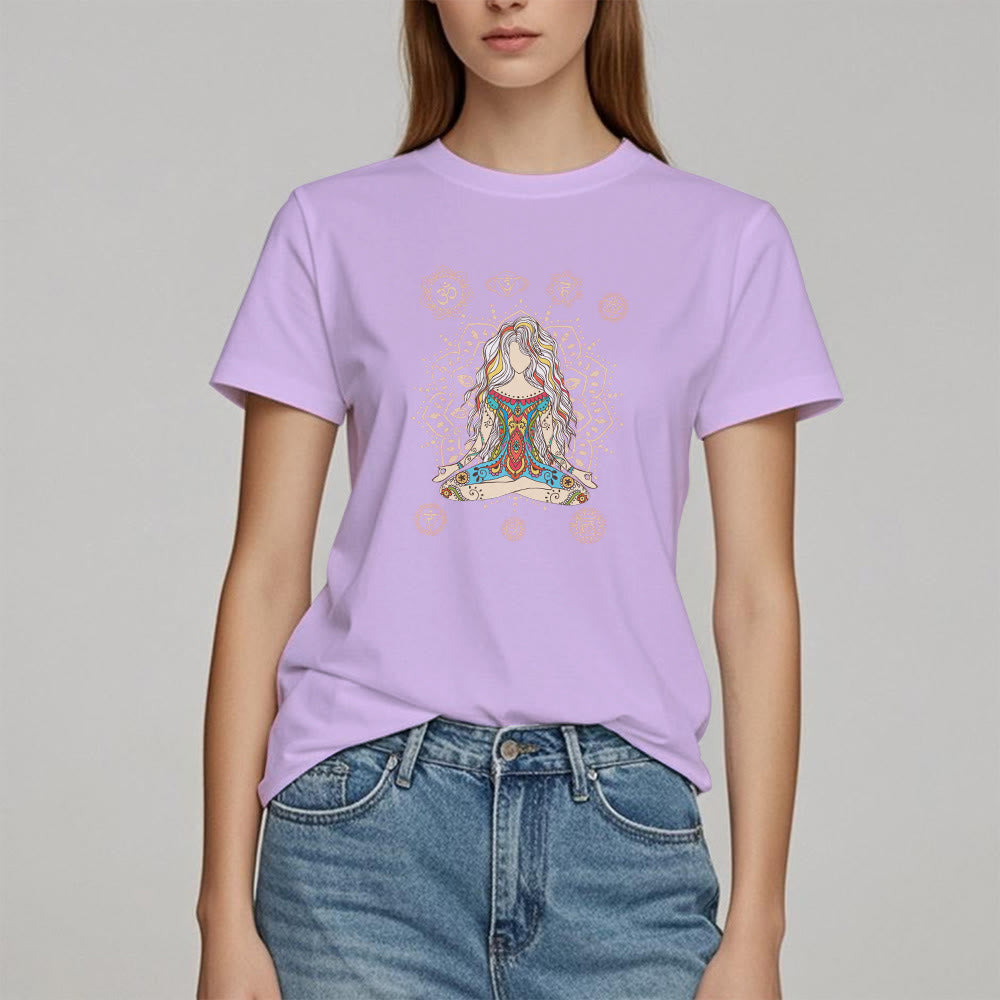 Olivenorma Meditating Goddess Cotton T-Shirt