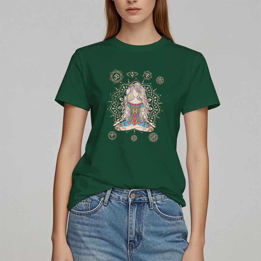 Olivenorma Meditating Goddess Cotton T-Shirt