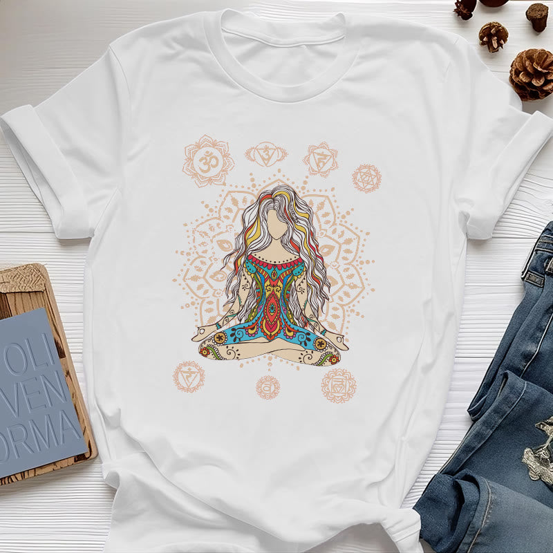 Olivenorma Meditating Goddess Cotton T-Shirt