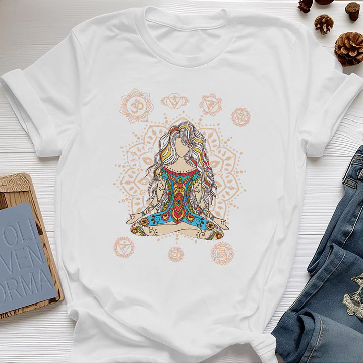 Olivenorma Meditating Goddess Cotton T-Shirt