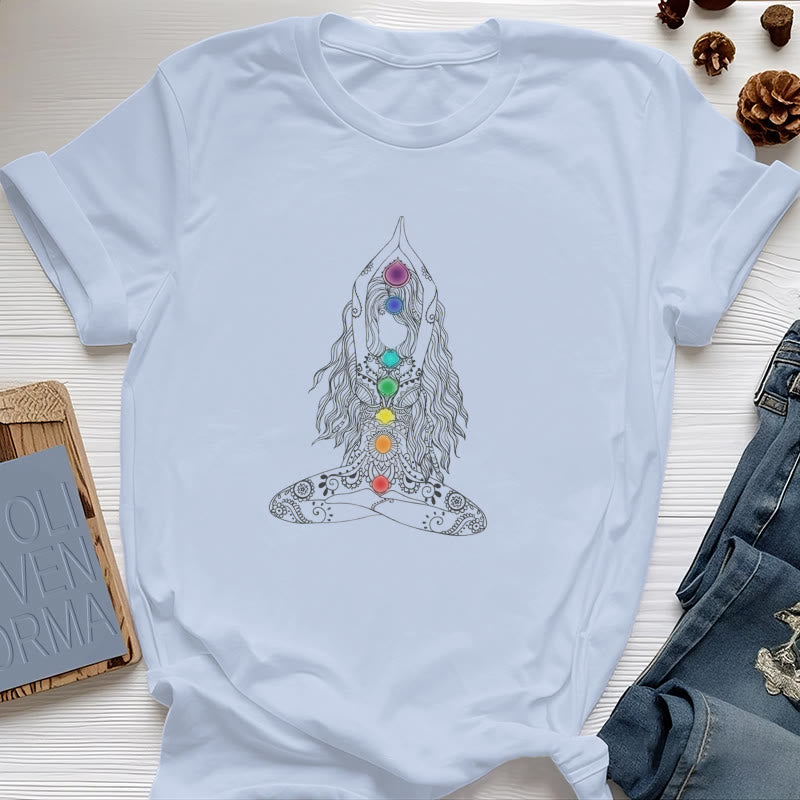 Olivenorma Chakra Meditation Cotton T-Shirt