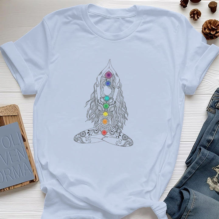Olivenorma Chakra Meditation Cotton T-Shirt
