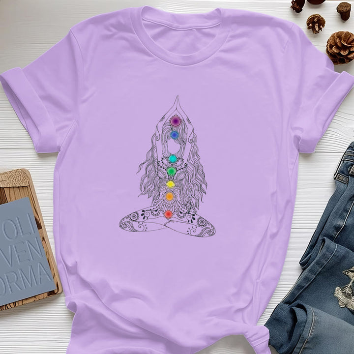 Olivenorma Chakra Meditation Cotton T-Shirt