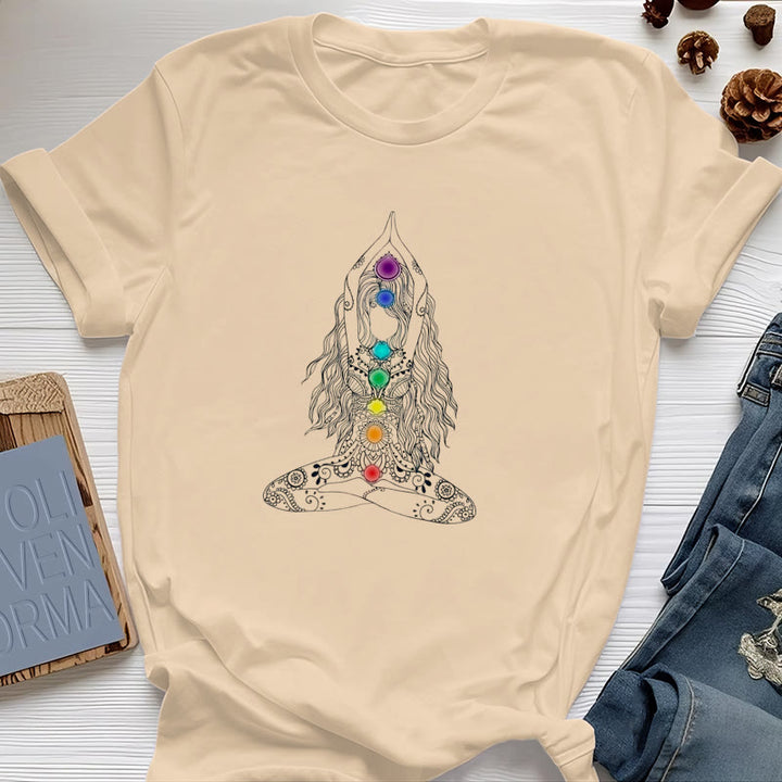 Olivenorma Chakra Meditation Cotton T-Shirt