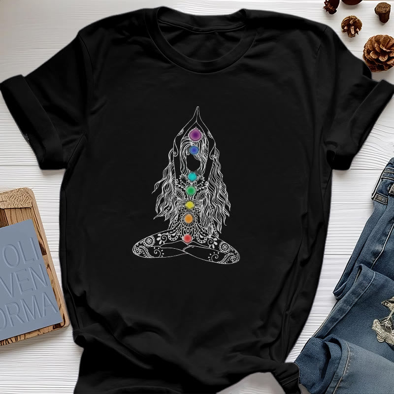 Olivenorma Chakra Meditation Cotton T-Shirt