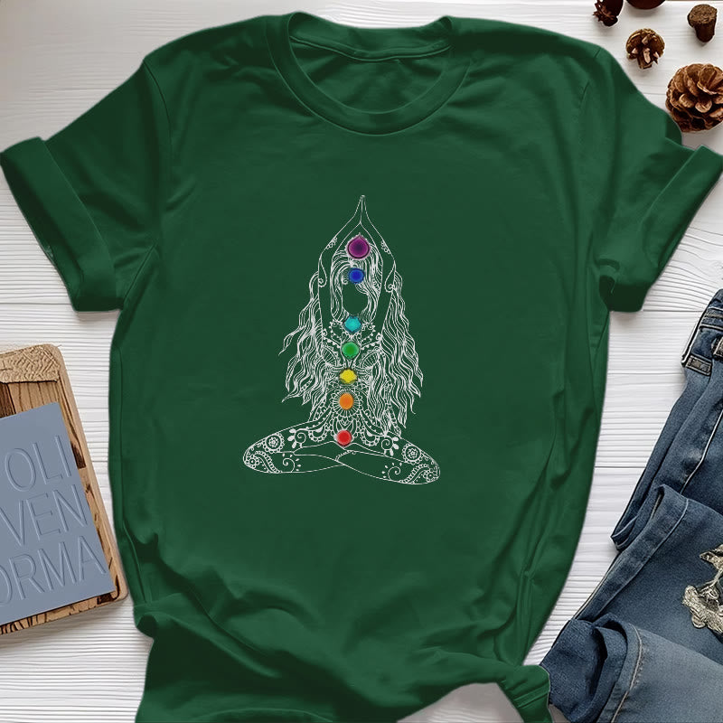 Olivenorma Chakra Meditation Cotton T-Shirt