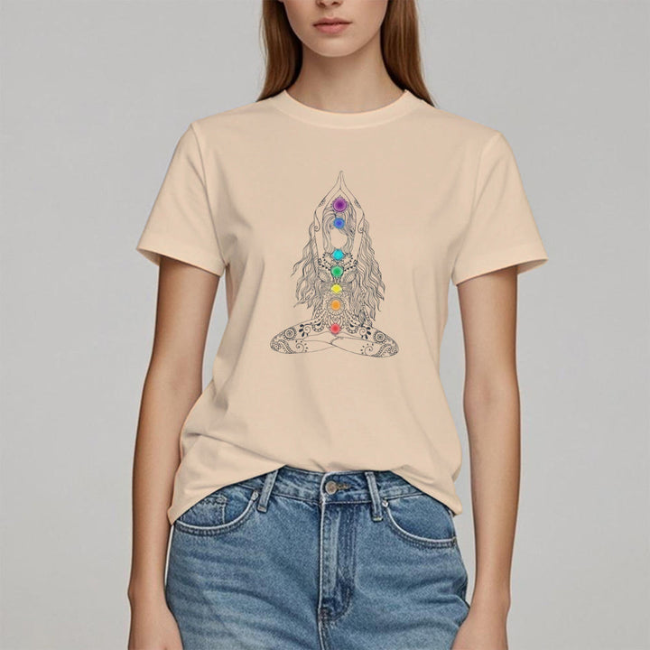 Olivenorma Chakra Meditation Cotton T-Shirt