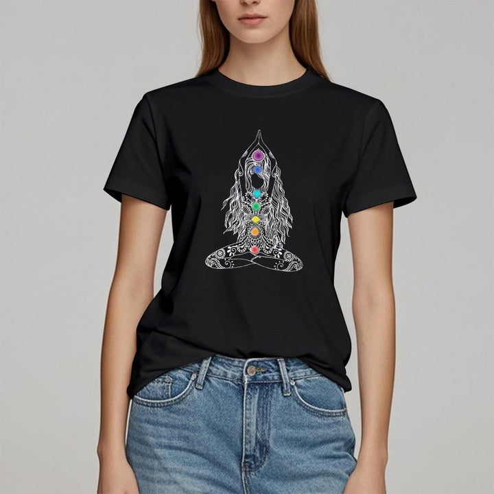 Olivenorma Chakra Meditation Cotton T-Shirt