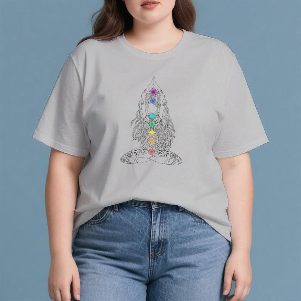 Olivenorma Chakra Meditation Cotton T-Shirt