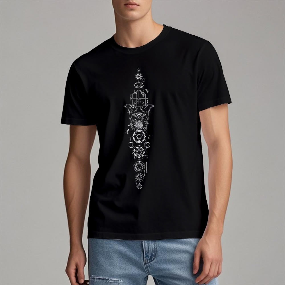 Olivenorma Hamsa Evil Eye Chakra Protection Meditation T-Shirt