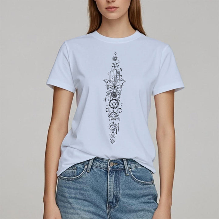 Olivenorma Hamsa Evil Eye Chakra Protection Meditation T-Shirt