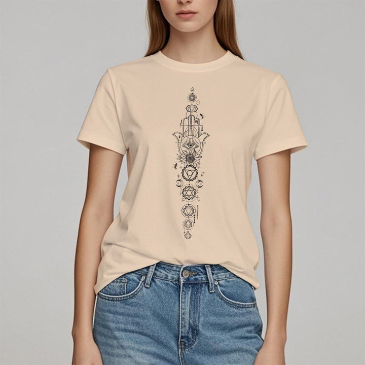 Olivenorma Hamsa Evil Eye Chakra Protection Meditation T-Shirt