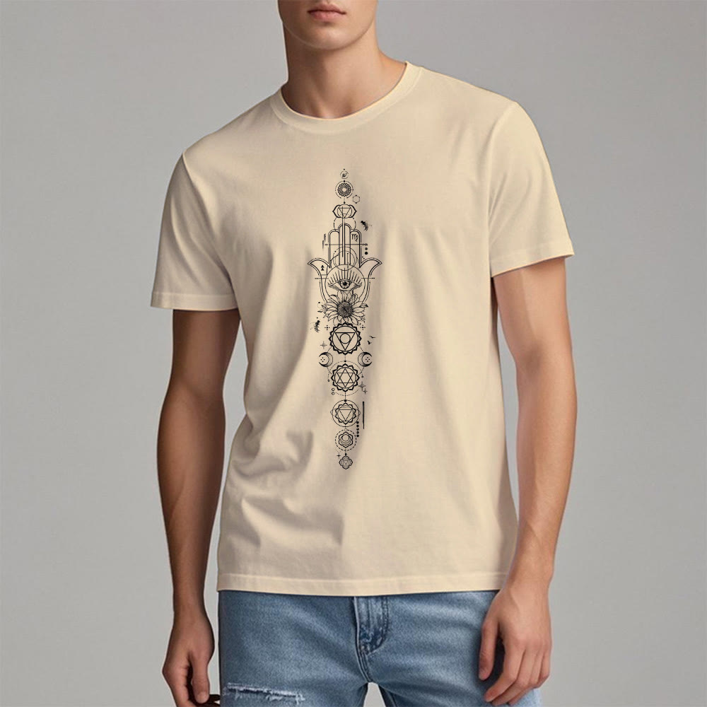 Olivenorma Hamsa Evil Eye Chakra Protection Meditation T-Shirt