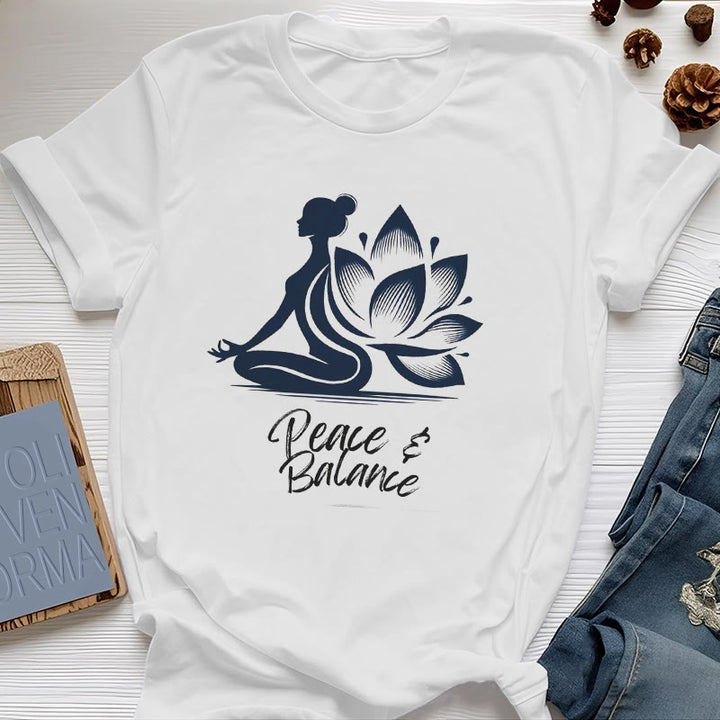 Olivenorma Peace & Balance Yoga Meditation Women T-Shirt
