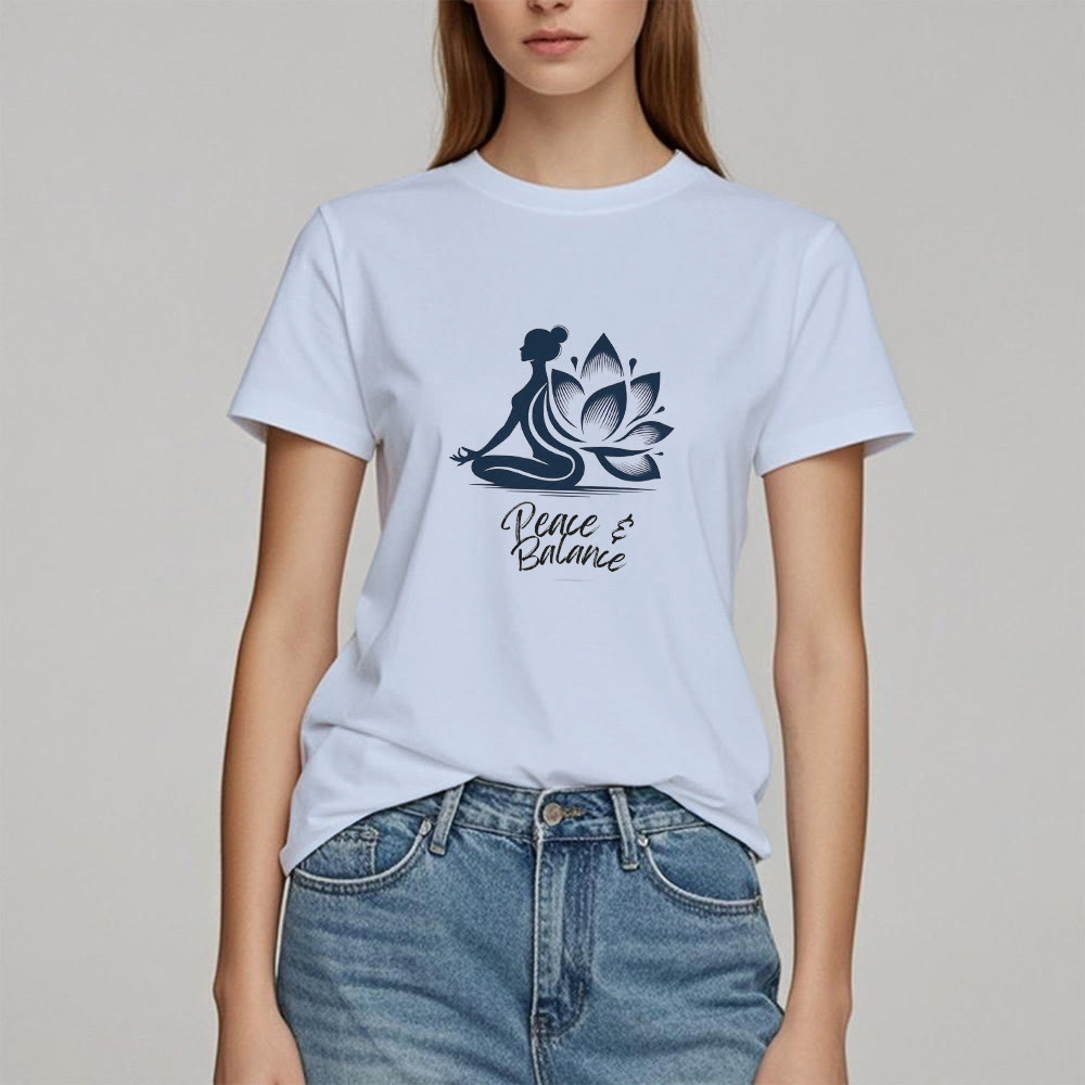 Olivenorma Peace & Balance Yoga Meditation Women T-Shirt