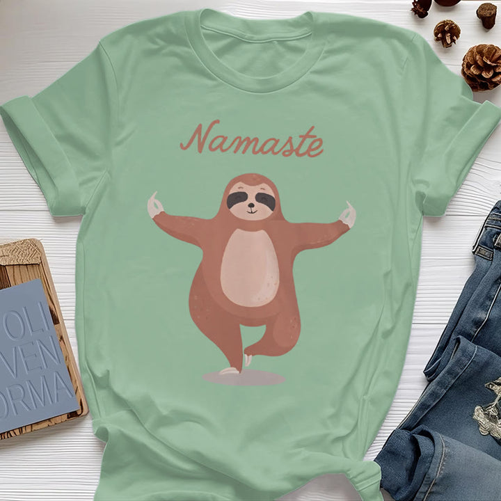 Olivenorma Yoga Sloth Quote Namaste T-Shirt