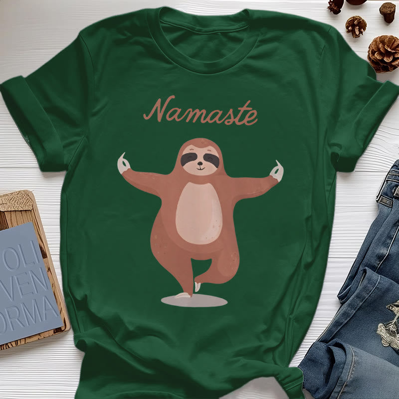 Olivenorma Yoga Sloth Quote Namaste T-Shirt