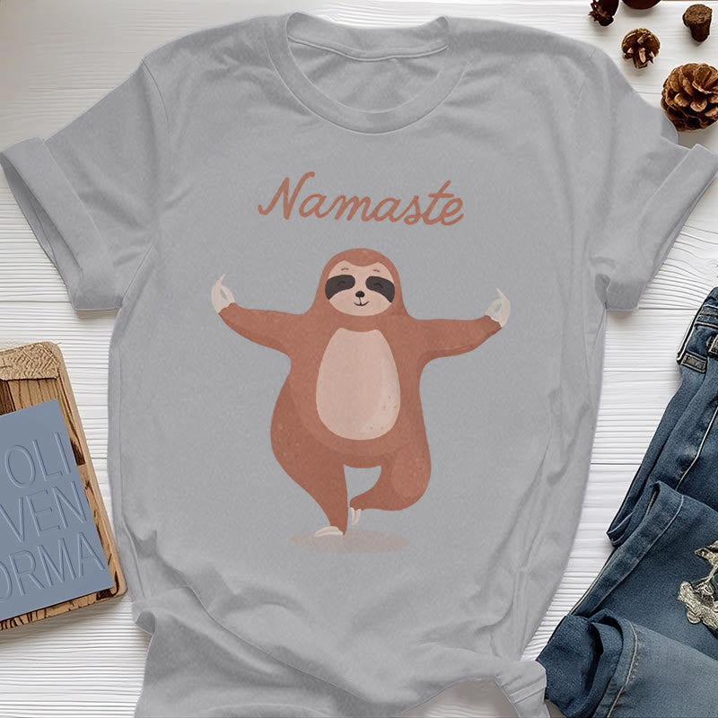 Olivenorma Yoga Sloth Quote Namaste T-Shirt