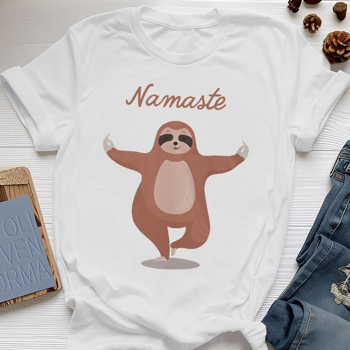 Olivenorma Yoga Sloth Quote Namaste T-Shirt