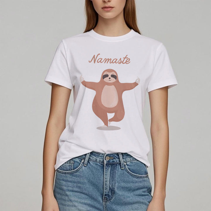 Olivenorma Yoga Sloth Quote Namaste T-Shirt