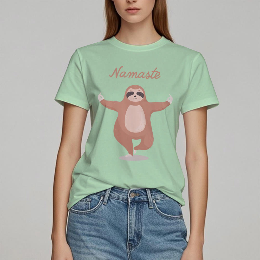 Olivenorma Yoga Sloth Quote Namaste T-Shirt