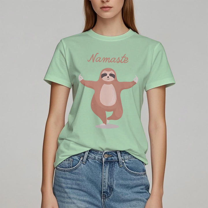 Olivenorma Yoga Sloth Quote Namaste T-Shirt